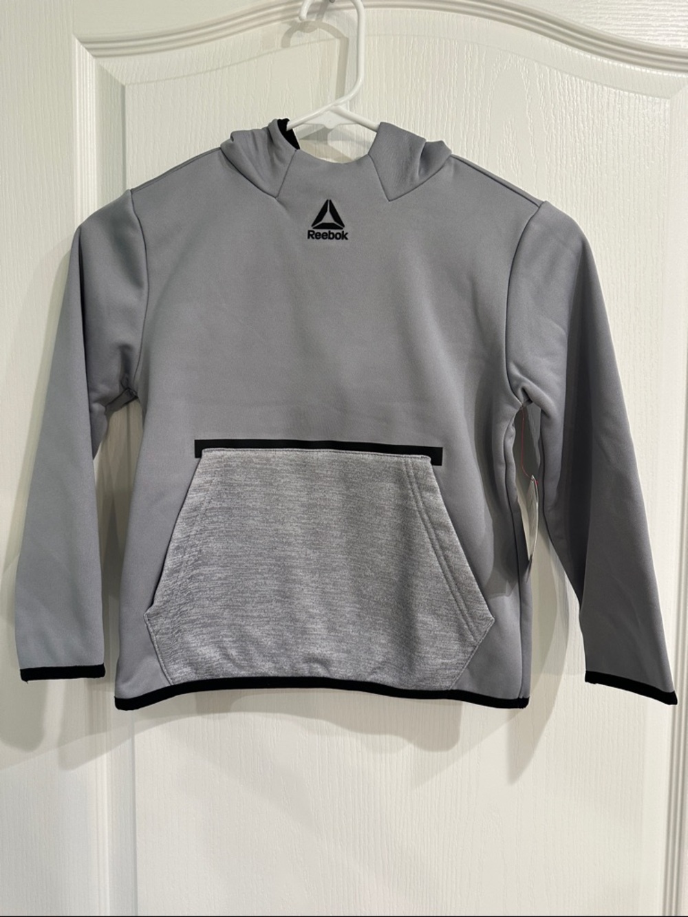 Reebok Light Grey Hoodie with Black Accents